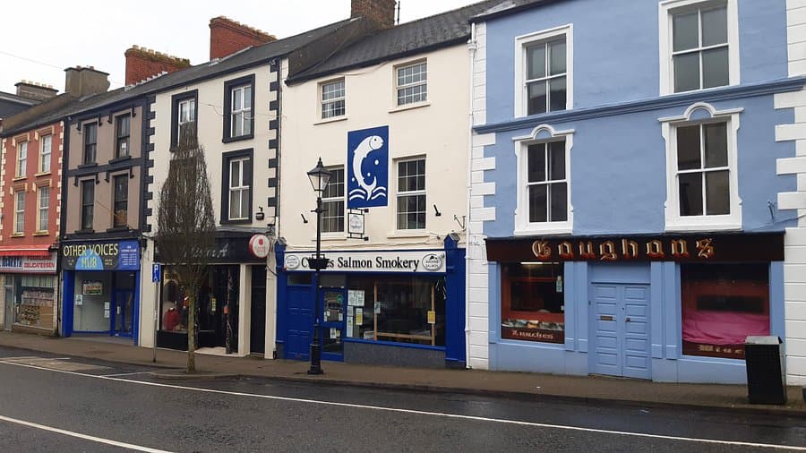 Streetscape of Ballina town centre in County Mayo, Ireland