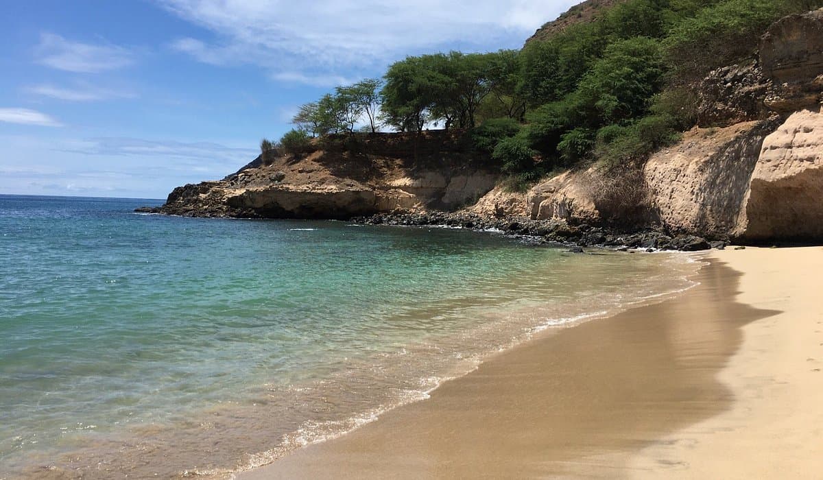 Scenic coastal road view during a journey to Tarrafal, Cape Verde