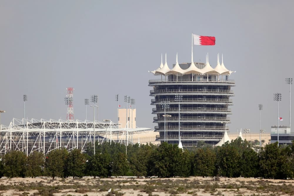 Racing track and pit lane at Bahrain International Circuit