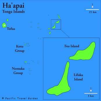 Traditional village architecture and community scene in Ha'apai, Tonga
