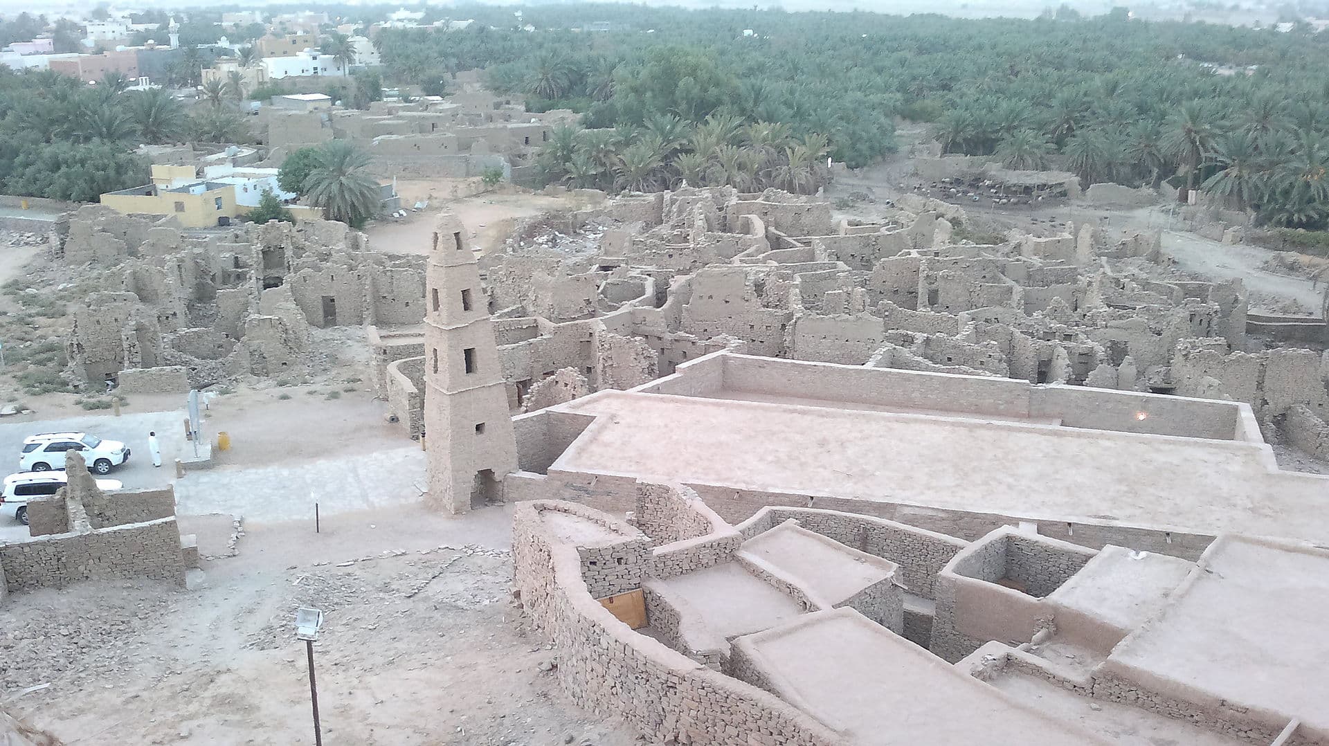 Stone ruins and castle walls of the ancient city of Dumat al-Jandal in Saudi Arabia