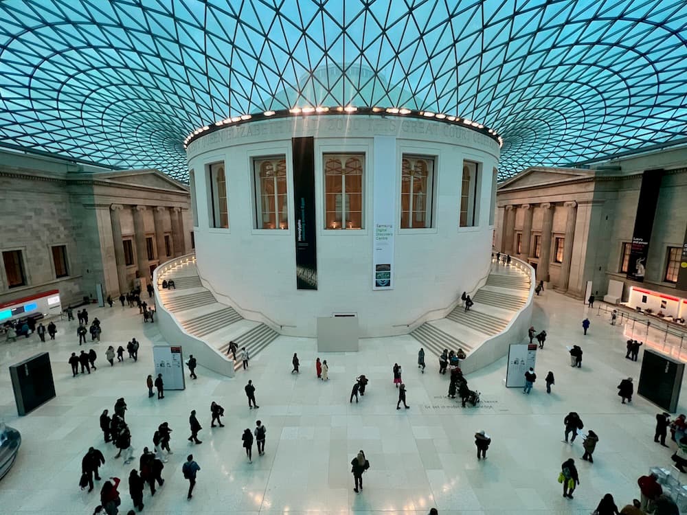 The British Museum London UK Great Court and exhibits