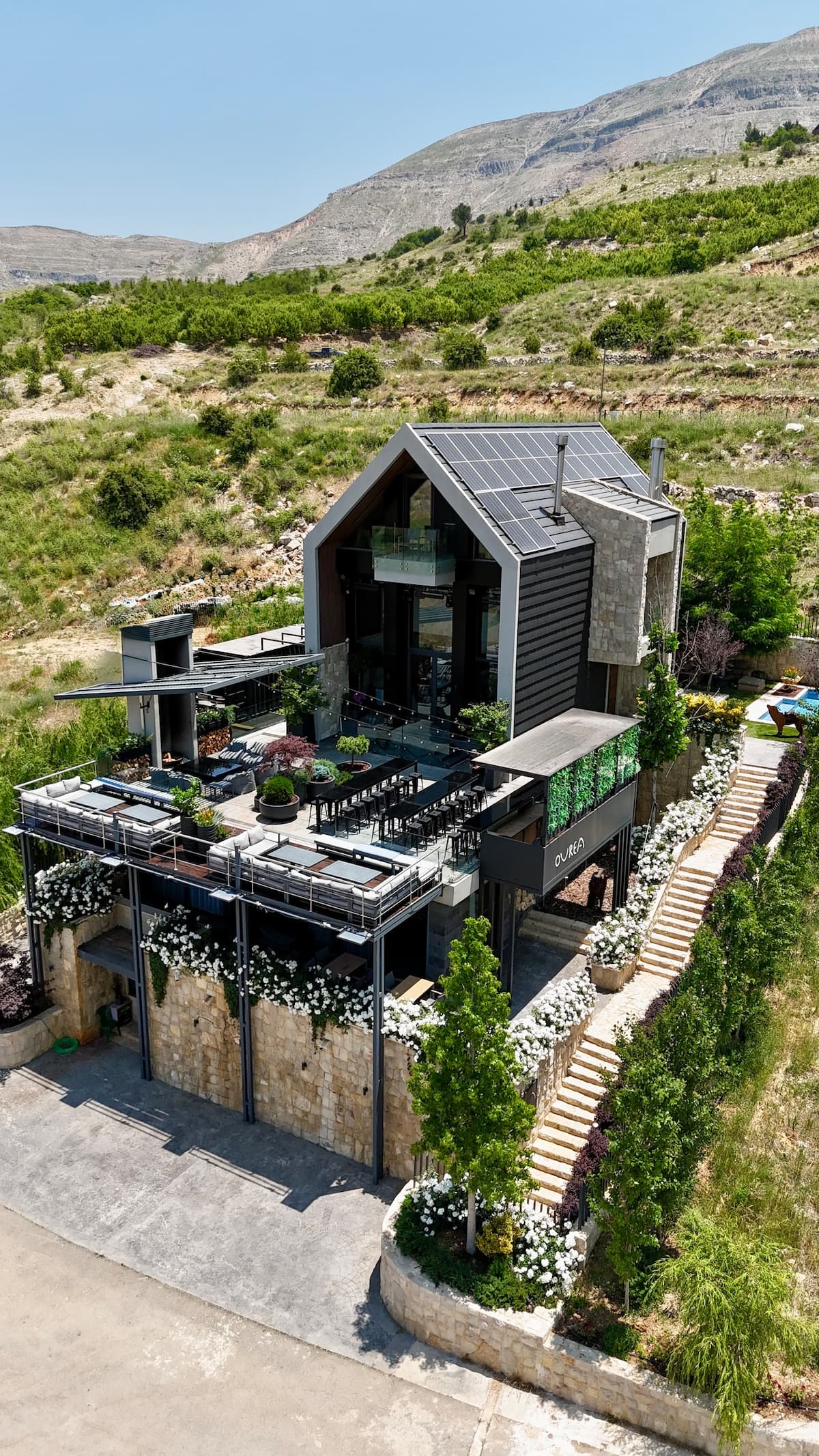 Stone houses and traditional architecture in a mountain village of Caza de Aakkar, Lebanon