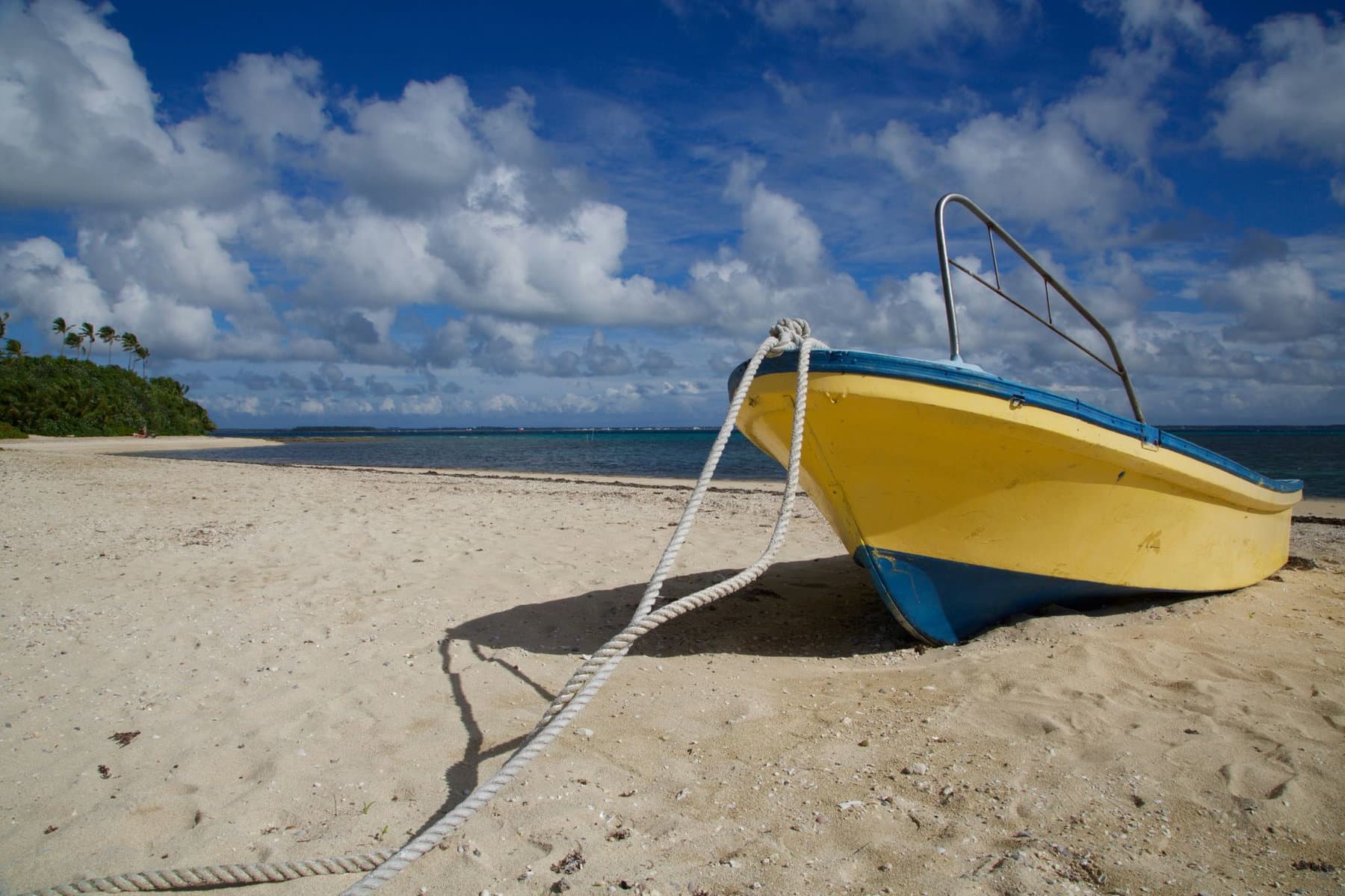 Lush tropical landscape and coastline of Ha'apai islands in Tonga