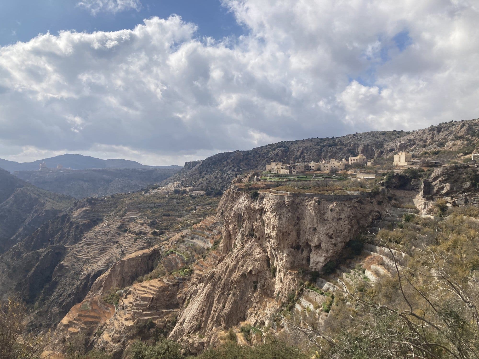 Mountainous landscape along the scenic drive from Muscat to Bahlā’, Oman