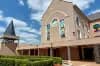 Exterior view of the cathedral in Songea, Tanzania, showing local architecture