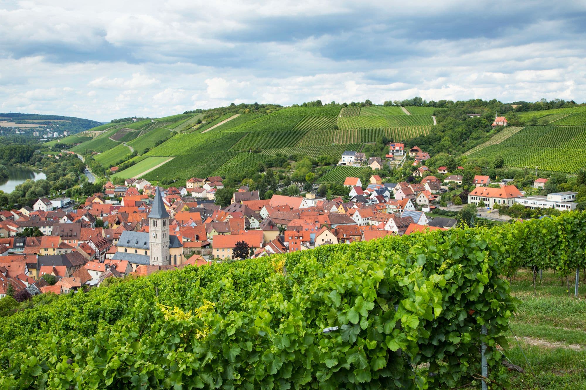 Exterior of Weingut Hans Wirsching winery in Iphofen, Germany, featuring traditional architecture and vineyard surroundings
