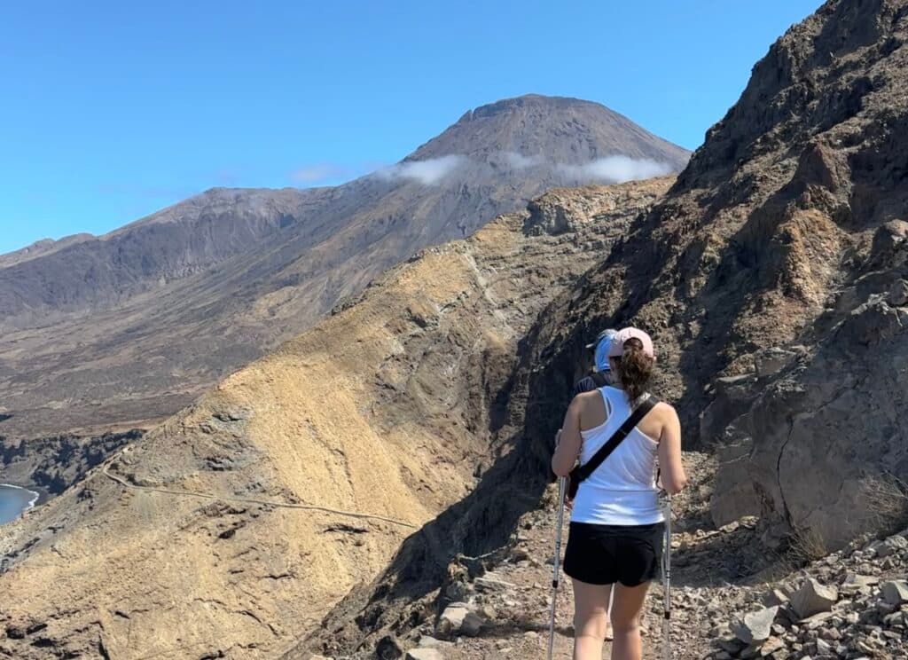 Coastal hiking trail with cliffs and ocean views in Tarrafal, Cape Verde